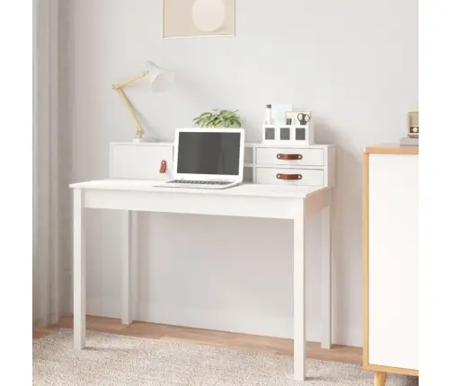 Rakstāmgalds, Balts, 110X50X93 Cm, Priedes Masīvkoks Vidaxl