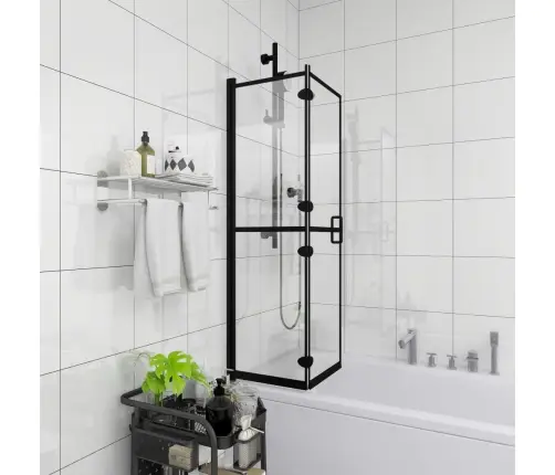 Salokāma Dušas Kabīne, Esg, 100X140 Cm, Melna Vidaxl