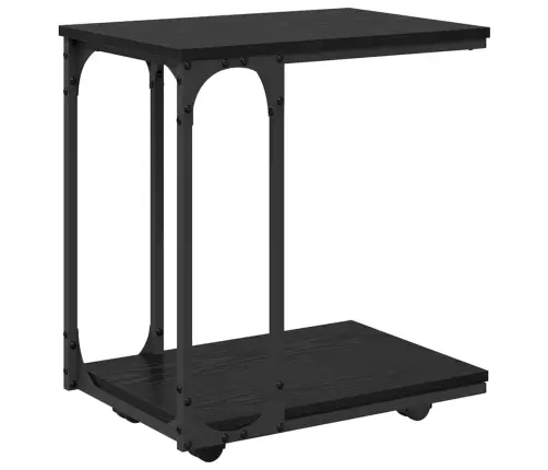 Sānu Galds Melns Ozolkoks 50 X 35 X 55.5 Cm Inženierijas Koks Vidaxl