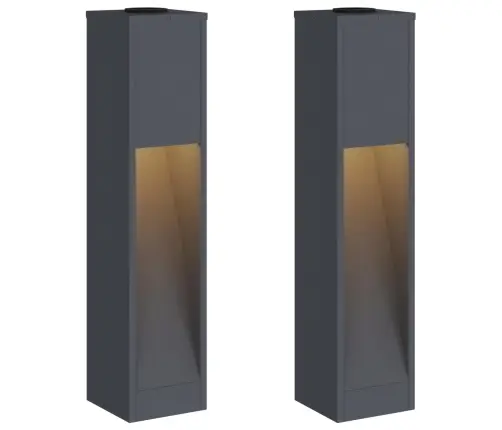 Saules Led Ceļa Gaisma 2 Pcs Antracīts Auksti Velmēts Tērauds Vidaxl