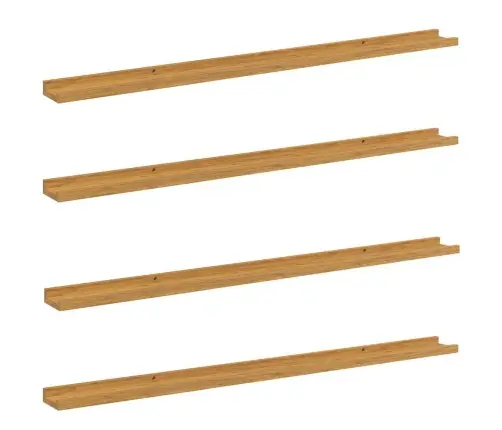 Sienas Plaukts 4 Pcs Bēša 115 X 9 X 3 Cm Inženierijas Koks Vidaxl