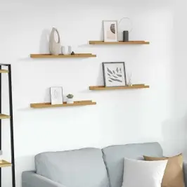 Sienas Plaukts 4 Pcs Bēša 60 X 9 X 3 Cm Inženierijas Koks Vidaxl Sienas Plaukts 4 Pcs Bēša 60 X 9 X 3 Cm Inženierijas Koks Vidaxl