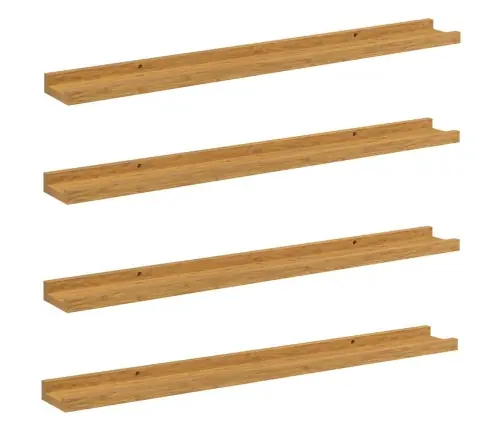 Sienas Plaukts 4 Pcs Bēša 80 X 9 X 3 Cm Inženierijas Koks Vidaxl