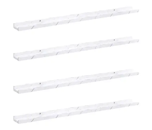 Sienas Plaukts Ar Plauktu 4 Pcs Balts Marmors 100 X 9 X 3 Cm Vidaxl