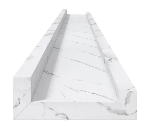 Sienas Plaukts Ar Plauktu 4 Pcs Balts Marmors 115 X 9 X 3 Cm Vidaxl