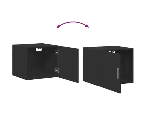 Sienas Skapītis, Melns, 45X42,5X40 Cm, Inženierijas Koks Vidaxl