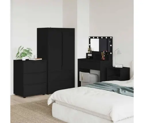 Skapītis Melna 60 X 48 X 81 Cm Inženierijas Koks Vidaxl