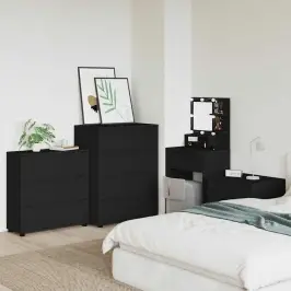 Skapītis Melna 80 X 31 X 81 Cm Inženierijas Koks Vidaxl