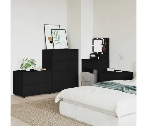 Skapītis Melna 80 X 48 X 57 Cm Inženierijas Koks Vidaxl