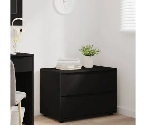 Skapītis Melna 80 X 48 X 57 Cm Inženierijas Koks Vidaxl