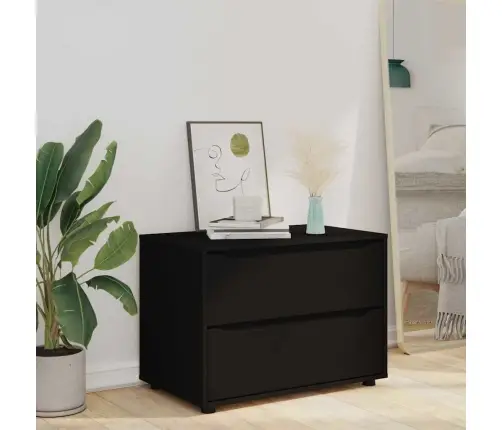 Skapītis Melna 80 X 48 X 57 Cm Inženierijas Koks Vidaxl