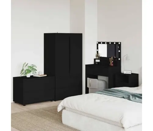 Skapītis Melna 80 X 48 X 57 Cm Inženierijas Koks Vidaxl