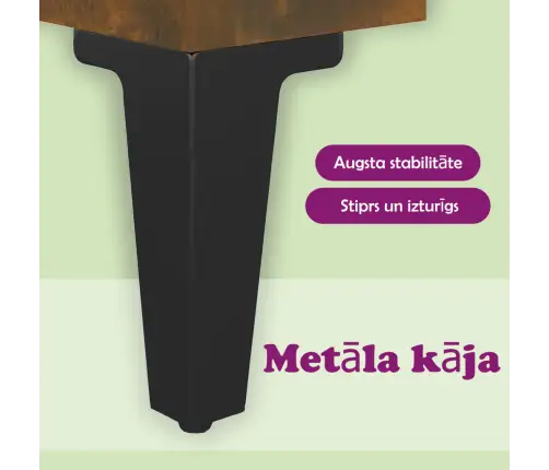 Tv Skapītis Ar Metāla Kājām, Ozolkoka Krāsa, 103,5X35X50 Cm Vidaxl