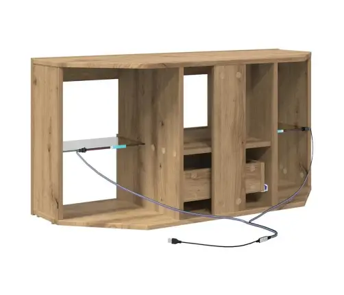 Stūra Led Tv Skapītis Artisānā Ozols 108 X 40 X 50 Cm Vidaxl