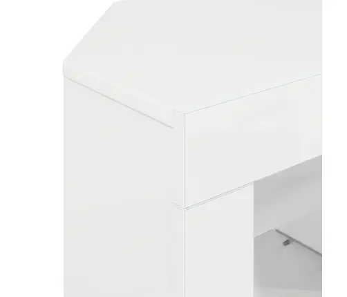 Stūra Led Tv Skapītis Augsts Spīdums Baltā 104 X 40 X 50 Cm Vidaxl