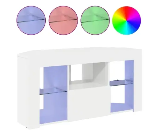 Stūra Led Tv Skapītis Augsts Spīdums Baltā 104 X 40 X 50 Cm Vidaxl