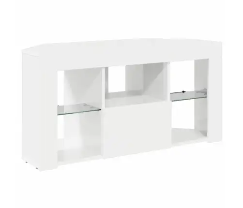 Stūra Led Tv Skapītis Augsts Spīdums Baltā 104 X 40 X 50 Cm Vidaxl