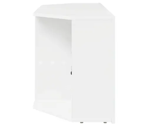 Stūra Led Tv Skapītis Augsts Spīdums Baltā 104 X 40 X 50 Cm Vidaxl