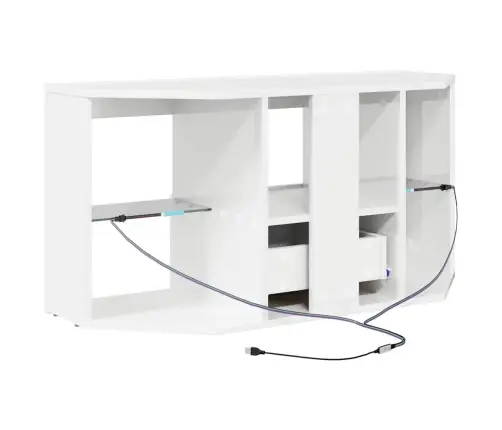 Stūra Led Tv Skapītis Augsts Spīdums Baltā 104 X 40 X 50 Cm Vidaxl