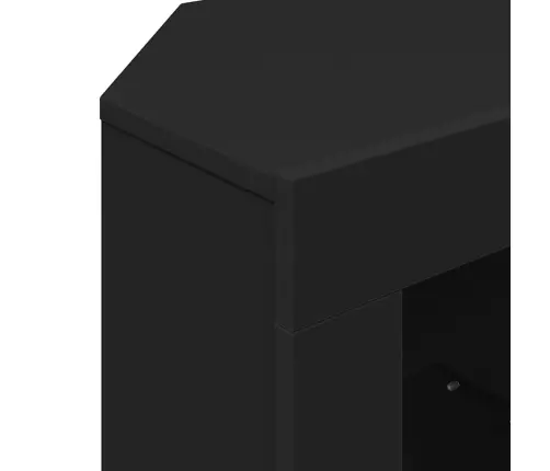 Stūra Led Tv Skapītis Melna 101 X 40 X 50 Cm Inženierijas Koks Vidaxl