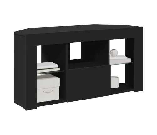 Stūra Led Tv Skapītis Melna 101 X 40 X 50 Cm Inženierijas Koks Vidaxl