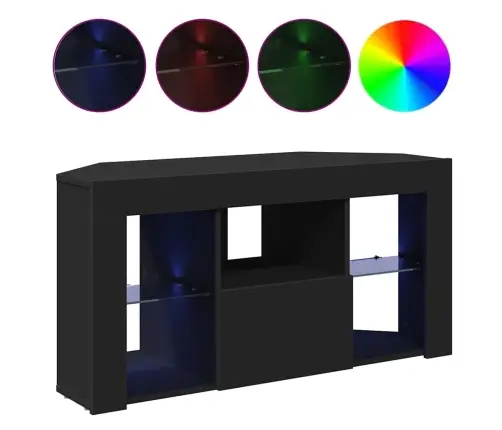 Stūra Led Tv Skapītis Melna 101 X 40 X 50 Cm Inženierijas Koks Vidaxl