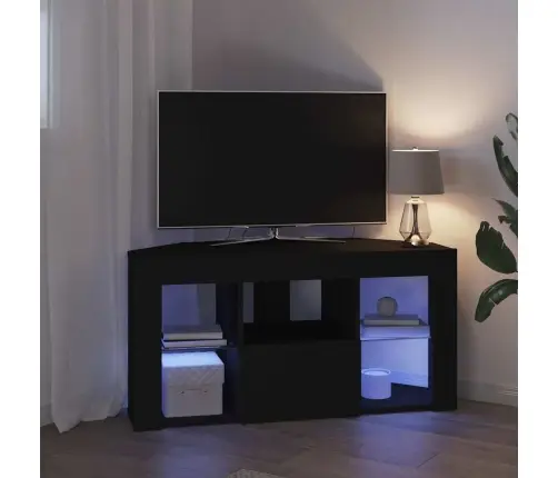 Stūra Led Tv Skapītis Melna 101 X 40 X 50 Cm Inženierijas Koks Vidaxl