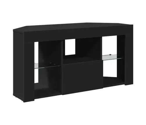 Stūra Led Tv Skapītis Melna 101 X 40 X 50 Cm Inženierijas Koks Vidaxl