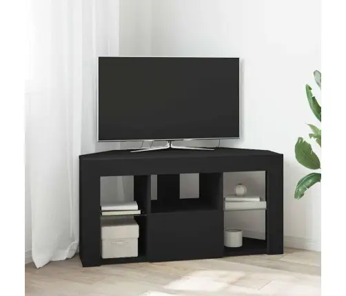 Stūra Led Tv Skapītis Melna 101 X 40 X 50 Cm Inženierijas Koks Vidaxl