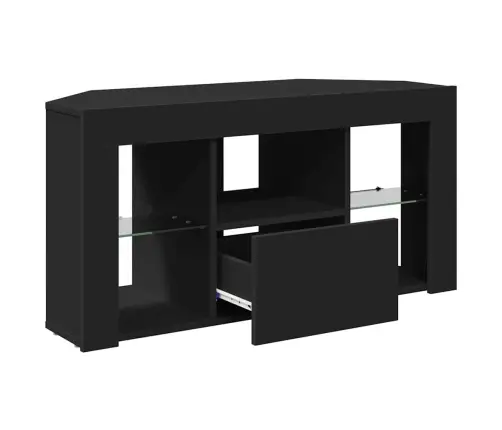 Stūra Led Tv Skapītis Melna 101 X 40 X 50 Cm Inženierijas Koks Vidaxl