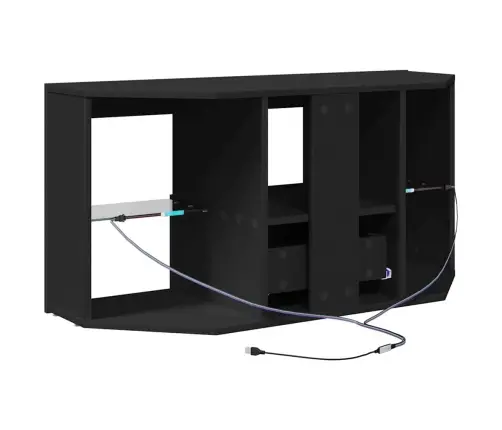 Stūra Led Tv Skapītis Melna 101 X 40 X 50 Cm Inženierijas Koks Vidaxl