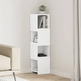 Kampinė Spintelė Balta 25,5X25X102Cm Apdirbta Mediena