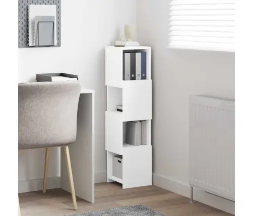 Kampinė Spintelė Balta 25,5X25X102Cm Apdirbta Mediena