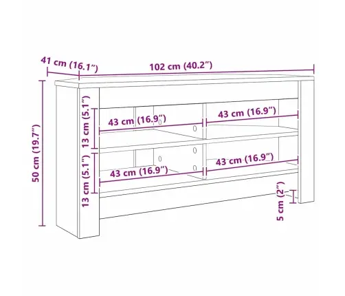 Stūratvskapis Vecs Koks 102 X 40,5 X 45 Cm Inženierijas Koks Vidaxl