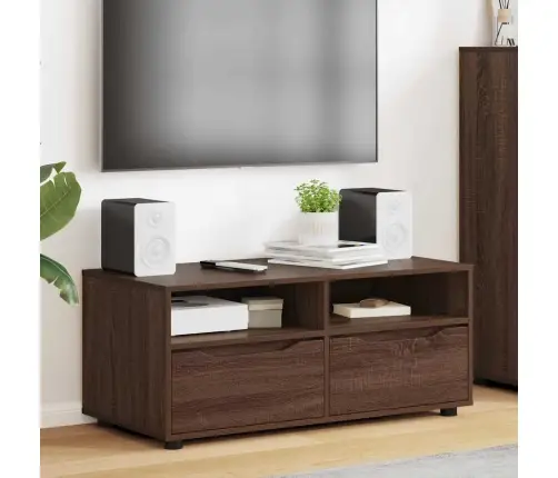 Televizora Skapīša Ar Atvilktni Brūns Ozols 100 X 48 X 43 Cm Vidaxl