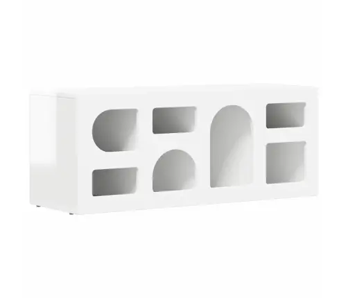 Telerikapp Kergelt Läikiv Valge 100 X 35 X 40 Cm Tehispuit