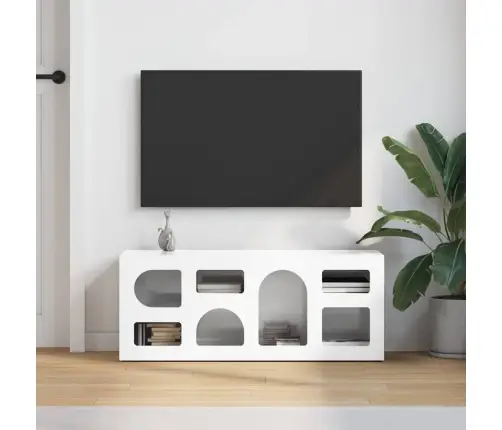 Televizora Skapīša Augsta Spīduma Baltā Krāsa 100 X 35 X 40 Cm Vidaxl