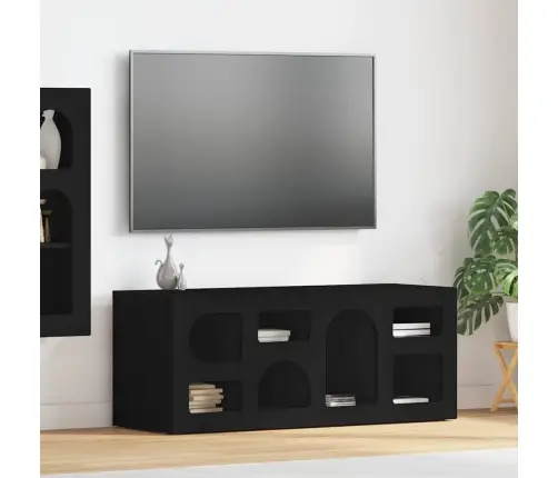 Televizora Skapīša Melna 100 X 35 X 40 Cm Inženierijas Koks Vidaxl