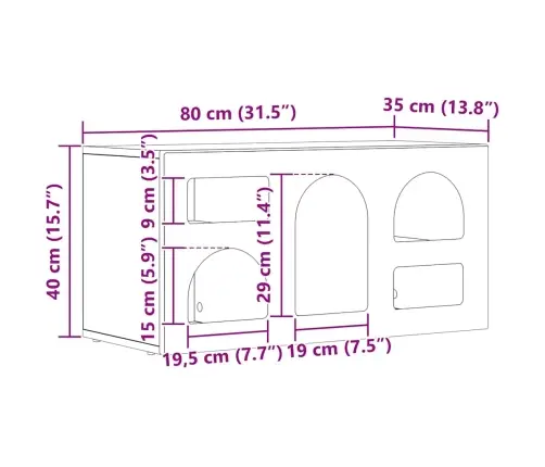 Televizora Skapīša Sonoma Ozols 80 X 35 X 40 Cm Vidaxl