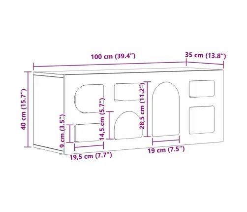 Televizora Skapīša Vecs Koks 100 X 35 X 40 Cm Inženierijas Koks Vidaxl
