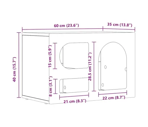 Televizora Skapīša Vecs Koks 60 X 35 X 40 Cm Inženierijas Koks Vidaxl