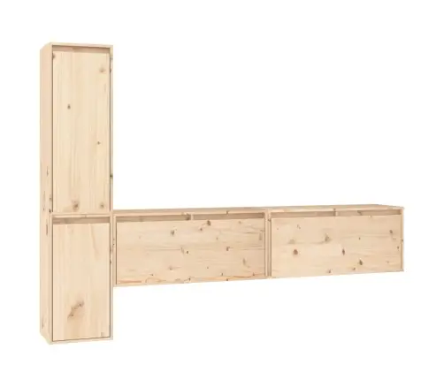 Tv Skapīši, 4 Gab., Priedes Masīvkoks Vidaxl