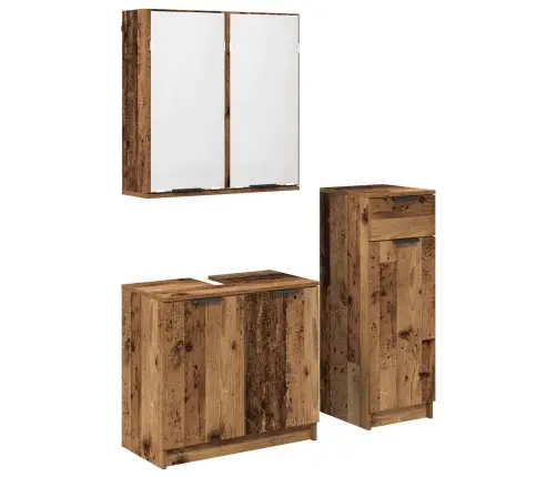 Vannas Istabas Mēbeļu Komplekts Ar Atvilktni 3 Pcs Vecs Koks Vidaxl