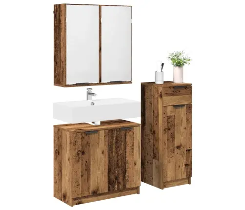 Vannas Istabas Mēbeļu Komplekts Ar Atvilktni 3 Pcs Vecs Koks Vidaxl