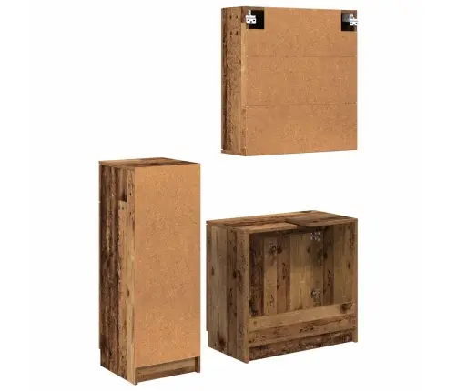 Vannas Istabas Mēbeļu Komplekts Ar Atvilktni 3 Pcs Vecs Koks Vidaxl