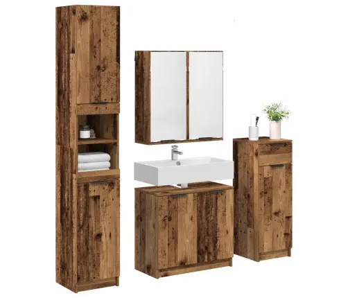 Vannas Istabas Mēbeļu Komplekts Ar Atvilktni 4 Pcs Vecs Koks Vidaxl