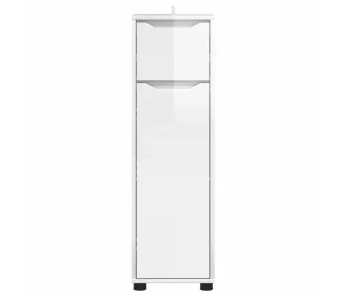 Vannas Istabas Skapītis Ar Atvilktni Augsta Spīduma Baltā Krāsa Vidaxl