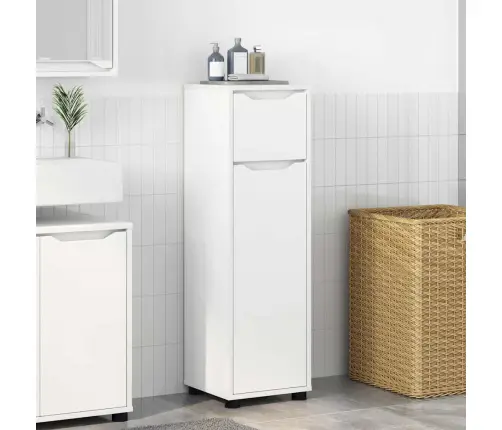 Vannas Istabas Skapītis Ar Atvilktni Balts 30,5 X 30 X 101 Cm Vidaxl