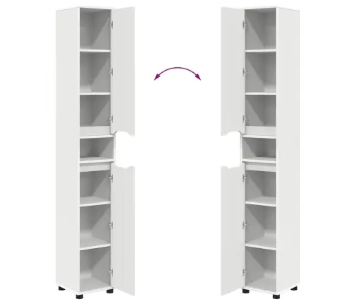 Vannas Istabas Skapītis Ar Plauktu Balts 30,5 X 30 X 195 Cm Vidaxl