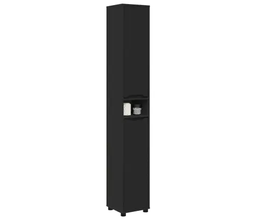 Vannas Istabas Skapītis Ar Plauktu Melna 30,5 X 30 X 195 Cm Vidaxl